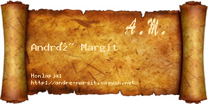 André Margit névjegykártya