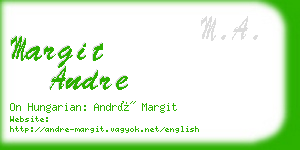 margit andre business card